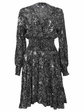 MAJE Black Sequin Long Sleeve Mini Dress